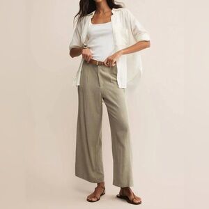 Z SUPPLY VISTA LINEN PANT DUSTY PALM (OLIVE) SIZE SMALL